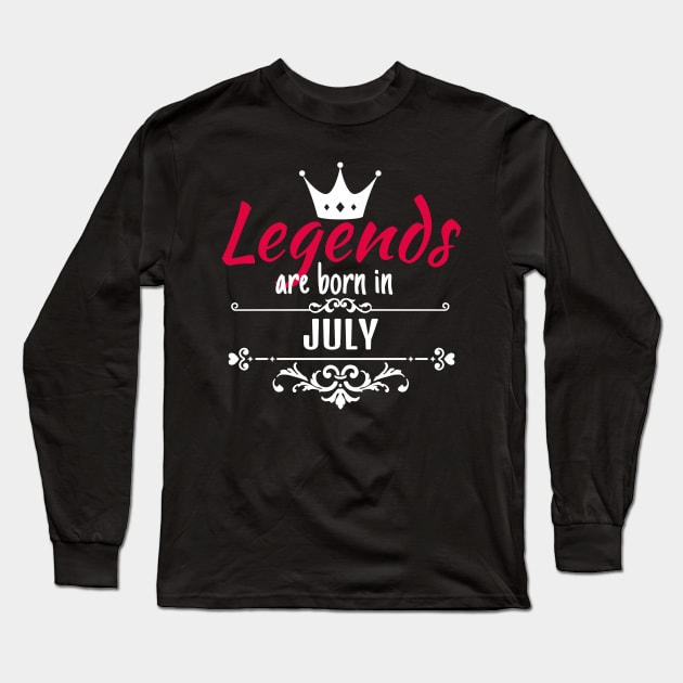 Legends are born in July Long Sleeve T-Shirt by boohenterprise